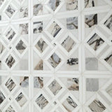 Tessere Pattern Viola 12" X 12" Polished Marble Mosaic Floor And Wall Tile
