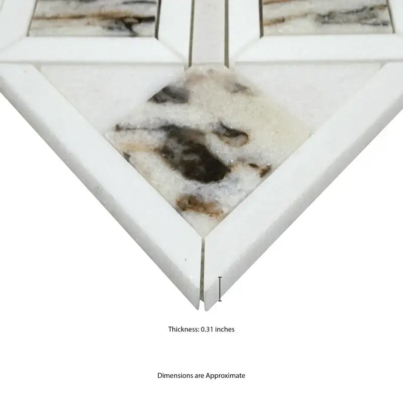 Tessere Pattern Viola 12" X 12" Polished Marble Mosaic Floor And Wall Tile
