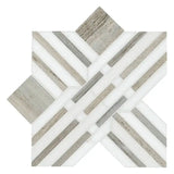 Thassos Wellington Pattern 12" X 12" Polished Marble Mosaic