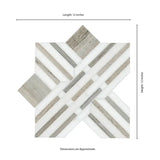 Thassos Wellington Pattern 12" X 12" Polished Marble Mosaic