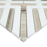 Thassos Wellington Pattern 12" X 12" Polished Marble Mosaic