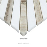 Thassos Wellington Pattern 12" X 12" Polished Marble Mosaic