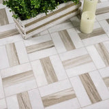 Winslow Weave 12" X 12" Polished Marble Mosaic