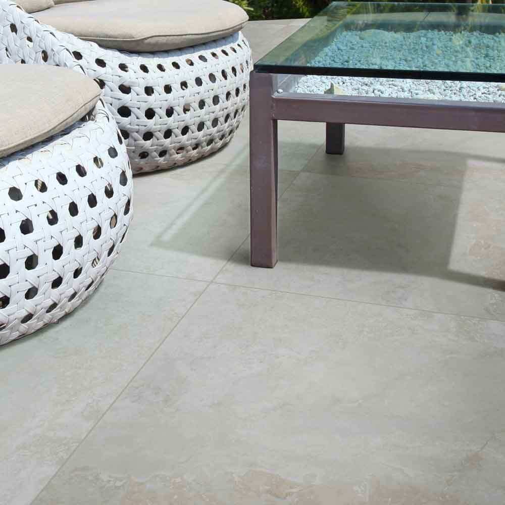MSI Argento Travertino Porcelain Paver 24"x24" Matte Rectified