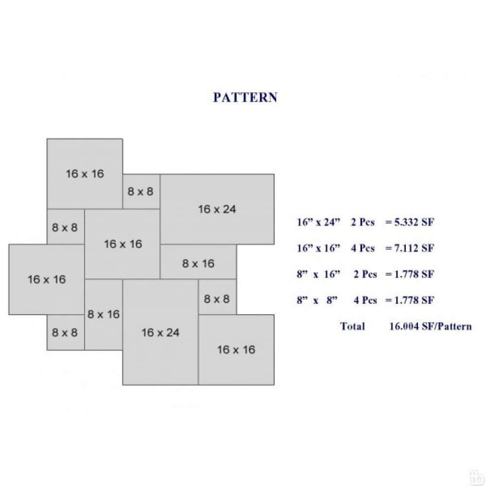 Atlantic Blue French Pattern Tumbled Paver