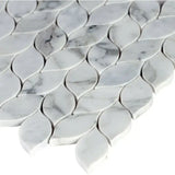 MSI 12x13 Calacatta Blanco Floral Motive Polished Marble Mosaic