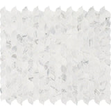 MSI 12x13 Calacatta Blanco Floral Motive Polished Marble Mosaic