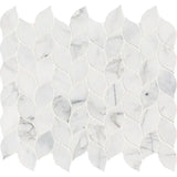 MSI 12x13 Calacatta Blanco Floral Motive Polished Marble Mosaic