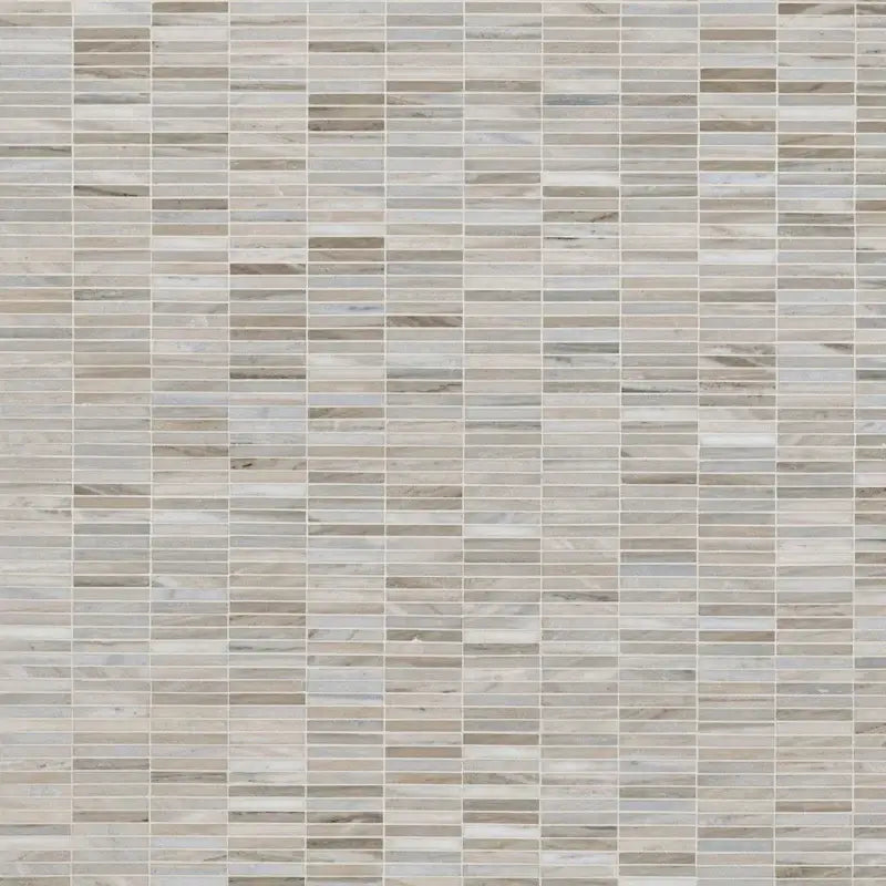 Ravello Mini Stack 12" X 12" Honed Marble Mosaic Floor And Wall Tile, 5/8”x4”