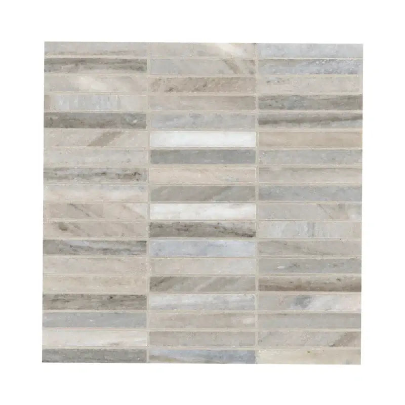 Ravello Mini Stack 12" X 12" Honed Marble Mosaic Floor And Wall Tile, 5/8”x4”