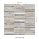 Ravello Mini Stack 12" X 12" Honed Marble Mosaic Floor And Wall Tile, 5/8”x4”
