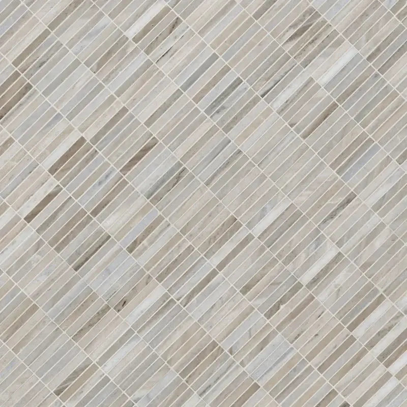 Ravello Mini Stack 12" X 12" Honed Marble Mosaic Floor And Wall Tile, 5/8”x4”