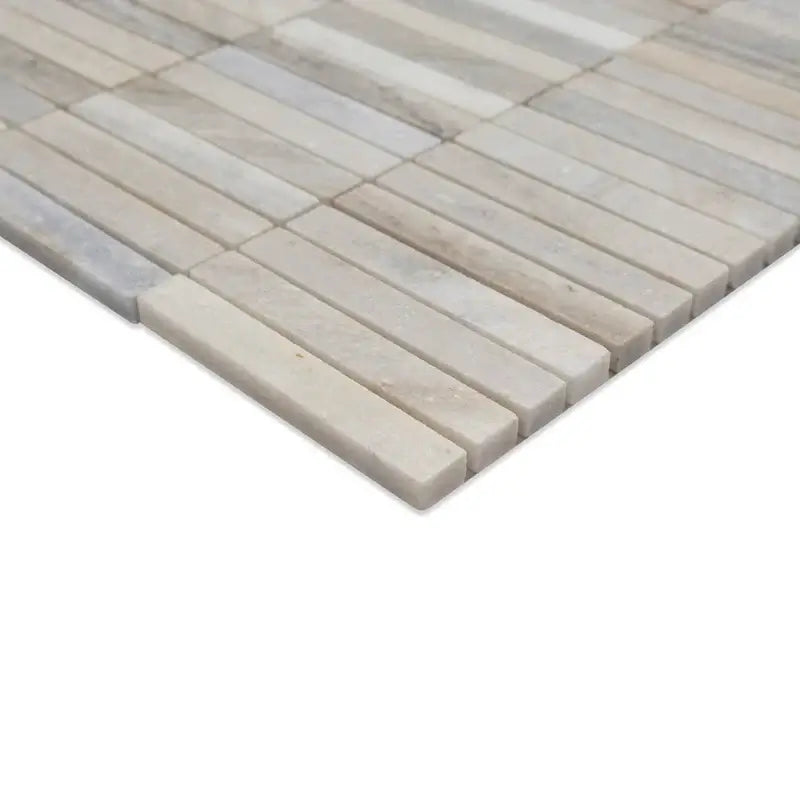 Ravello Mini Stack 12" X 12" Honed Marble Mosaic Floor And Wall Tile, 5/8”x4”