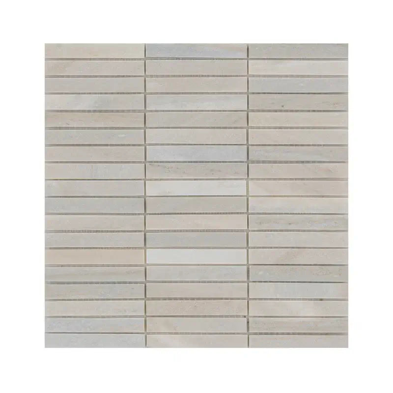 Ravello Mini Stack 12" X 12" Honed Marble Mosaic Floor And Wall Tile, 5/8”x4”