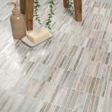 Ravello Mini Stack 12" X 12" Honed Marble Mosaic Floor And Wall Tile, 5/8”x4”