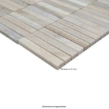 Ravello Mini Stack 12" X 12" Honed Marble Mosaic Floor And Wall Tile, 5/8”x4”