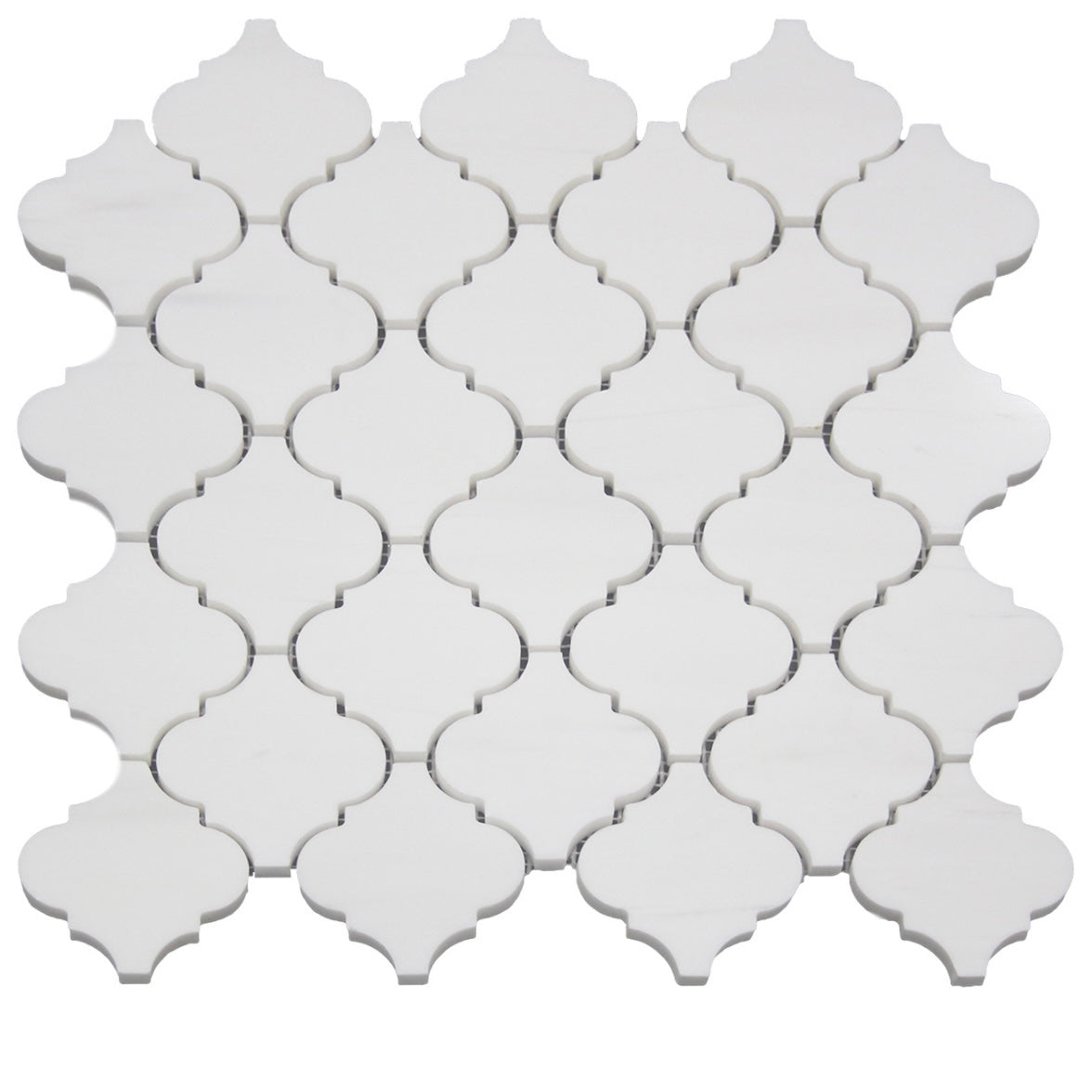 3” Bianco Dolomite Arabesque Mosaic