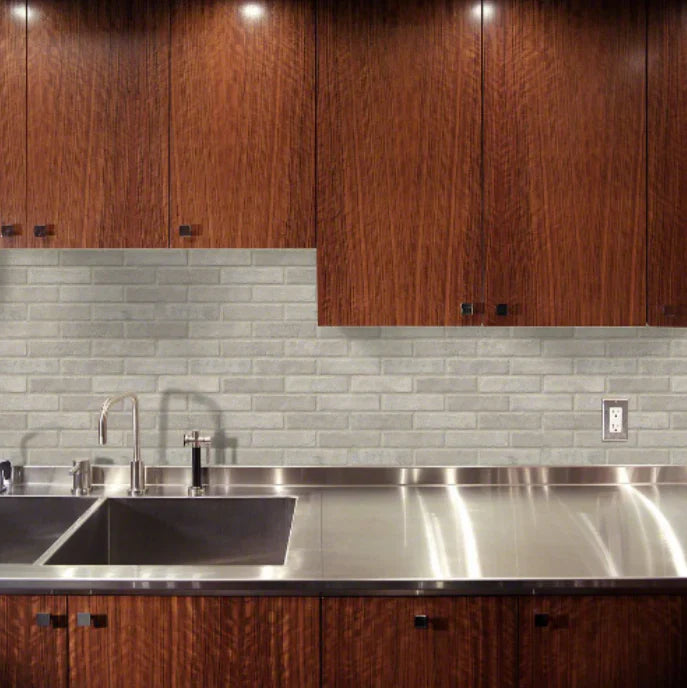 Brickstone Ivory 2X10 Brick Pattern Porcelain Tile