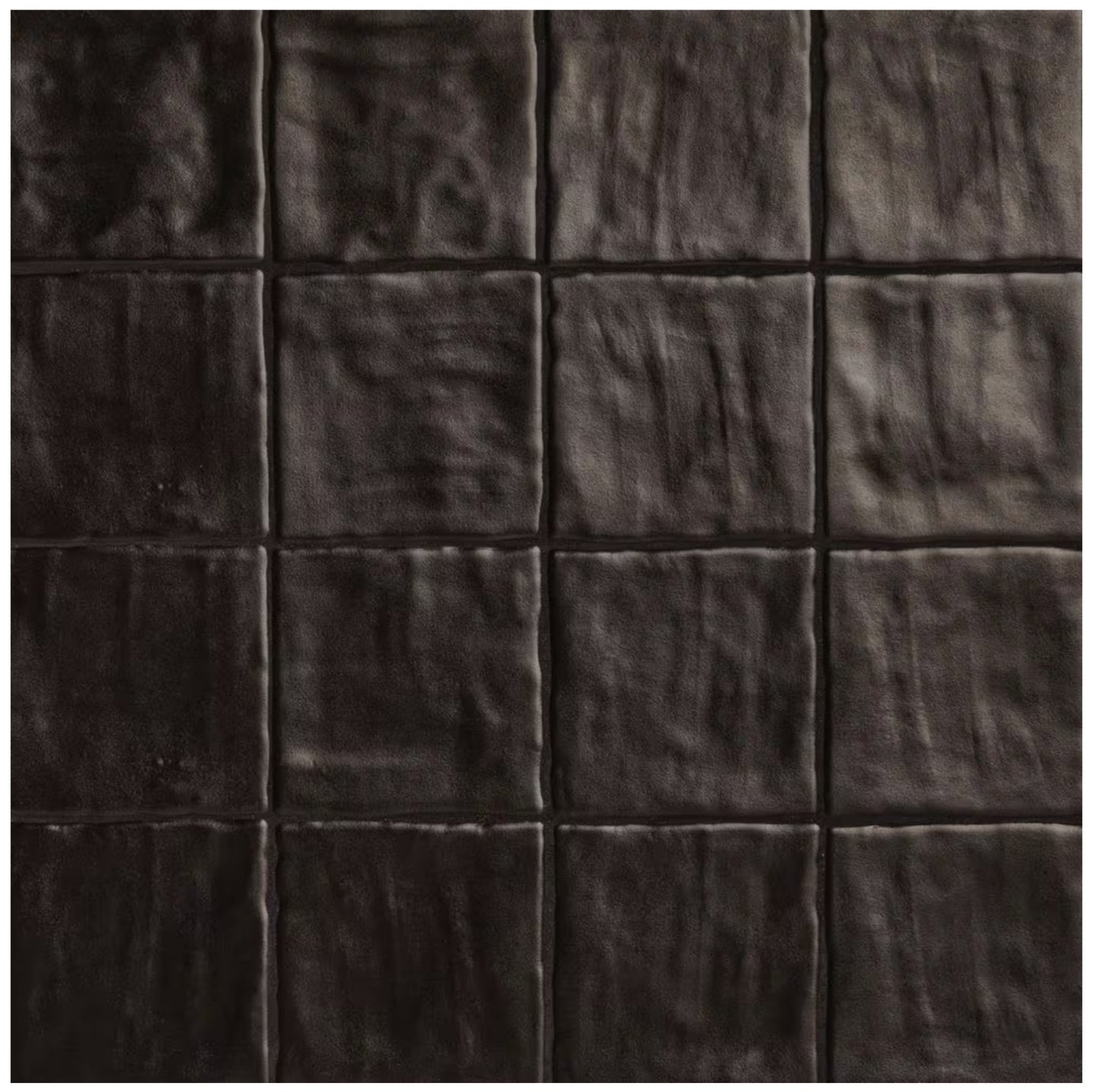 Zelyge Midnight Zest 4x4 Satin Ceramic Zellige Look Wall Tile