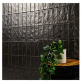 Zelyge Midnight Zest 2.5x8 Satin Ceramic Zellige Look Wall Tile
