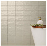 Zelyge Aloe Zest 2.5x8 Satin Ceramic Zellige Look Wall Tile