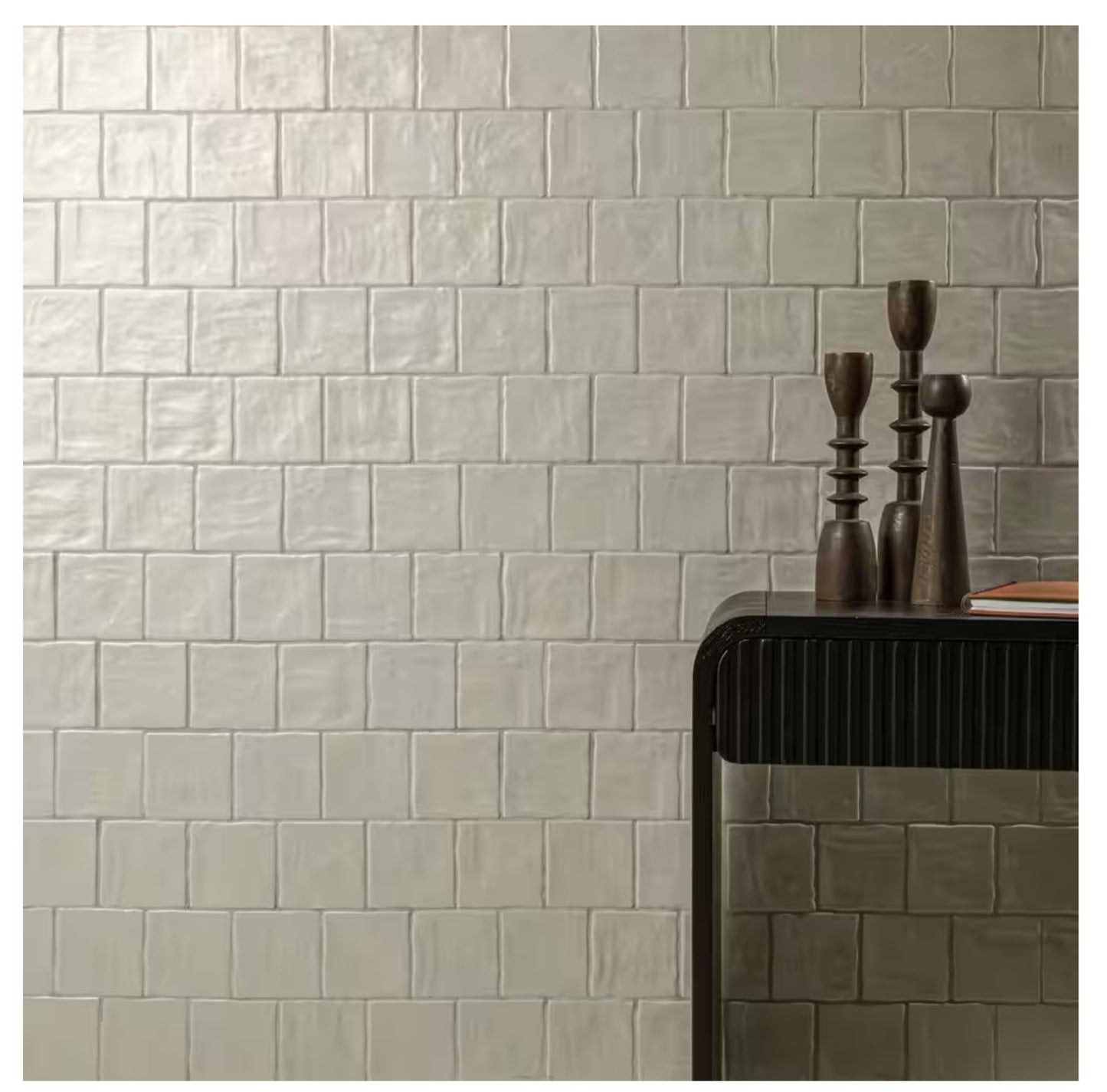 Zelyge Aloe Zest 4” x 4” Satin Ceramic Zellige Look Wall Tile