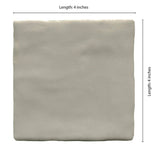 Zelyge Aloe Zest 4” x 4” Satin Ceramic Zellige Look Wall Tile