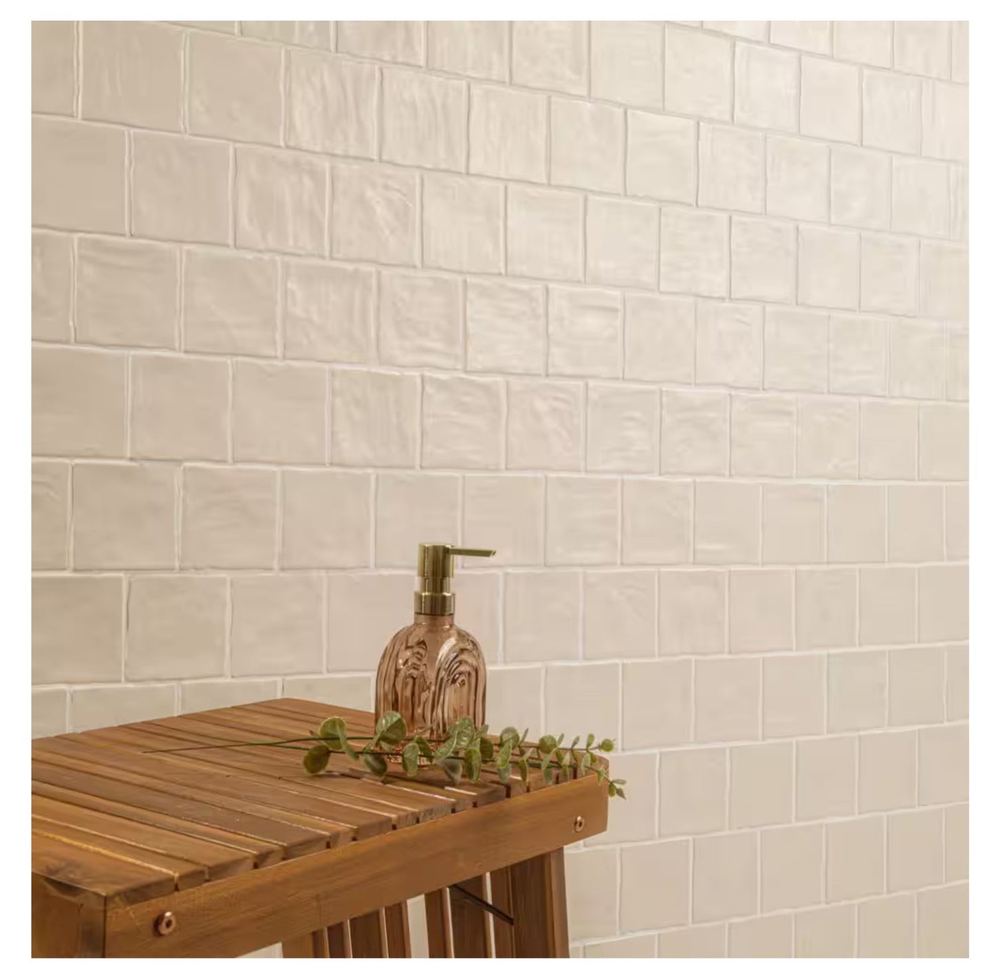 Zelyge Sand Zest 4” x 4” Satin Ceramic Zellige Look Wall Tile