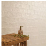 Zelyge Sand Zest 4” x 4” Satin Ceramic Zellige Look Wall Tile