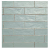 Zelyge Sky Zest Subway 2.5 in. x 8 in. Satin Ceramic Zellige Look Wall Tile