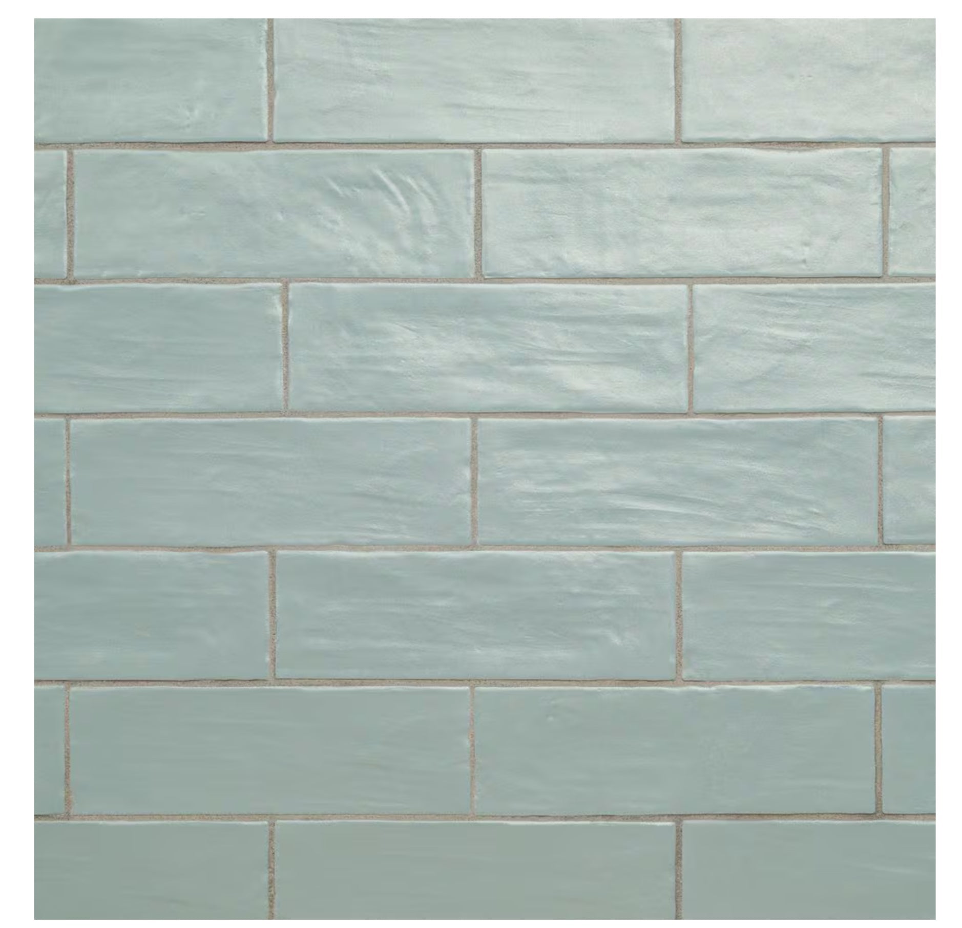 Zelyge Sky Zest Subway 2.5 in. x 8 in. Satin Ceramic Zellige Look Wall Tile