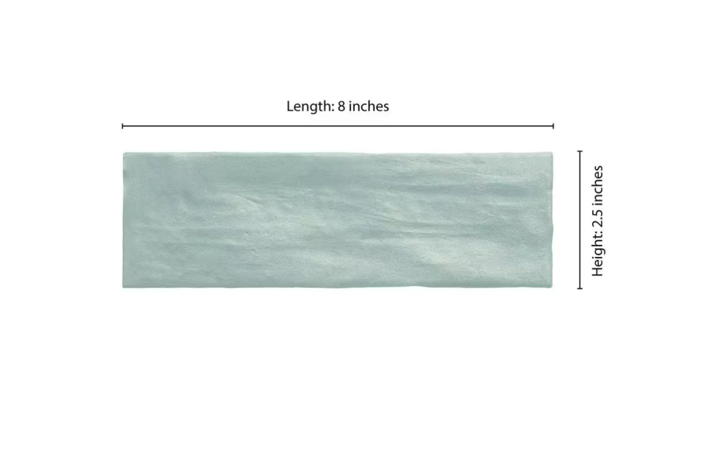 Zelyge Sky Zest Subway 2.5 in. x 8 in. Satin Ceramic Zellige Look Wall Tile