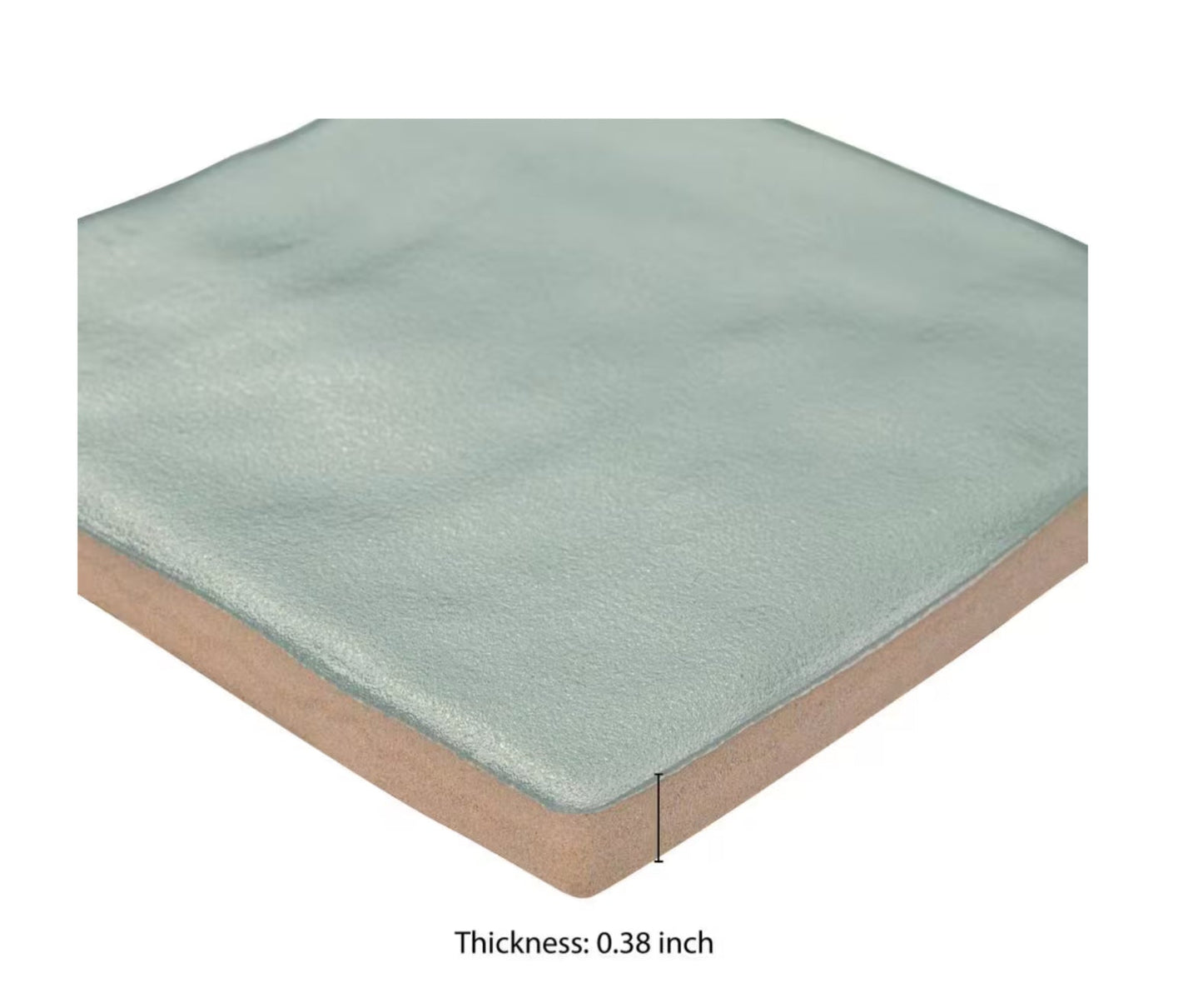 Zelyge Sky Zest 4” x 4” Satin Ceramic Zellige Look Wall Tile
