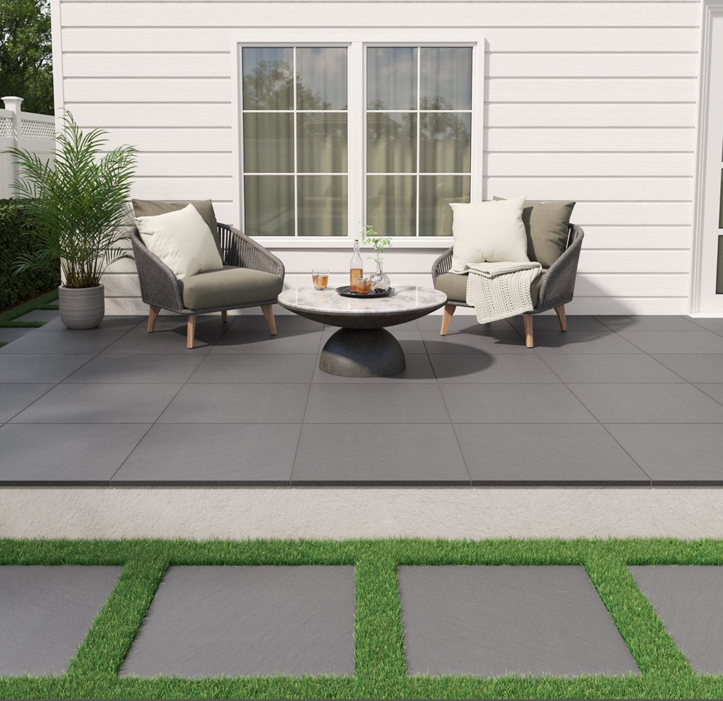 24×24 True Bluestone Arterra® Porcelain Pavers, 2 CM