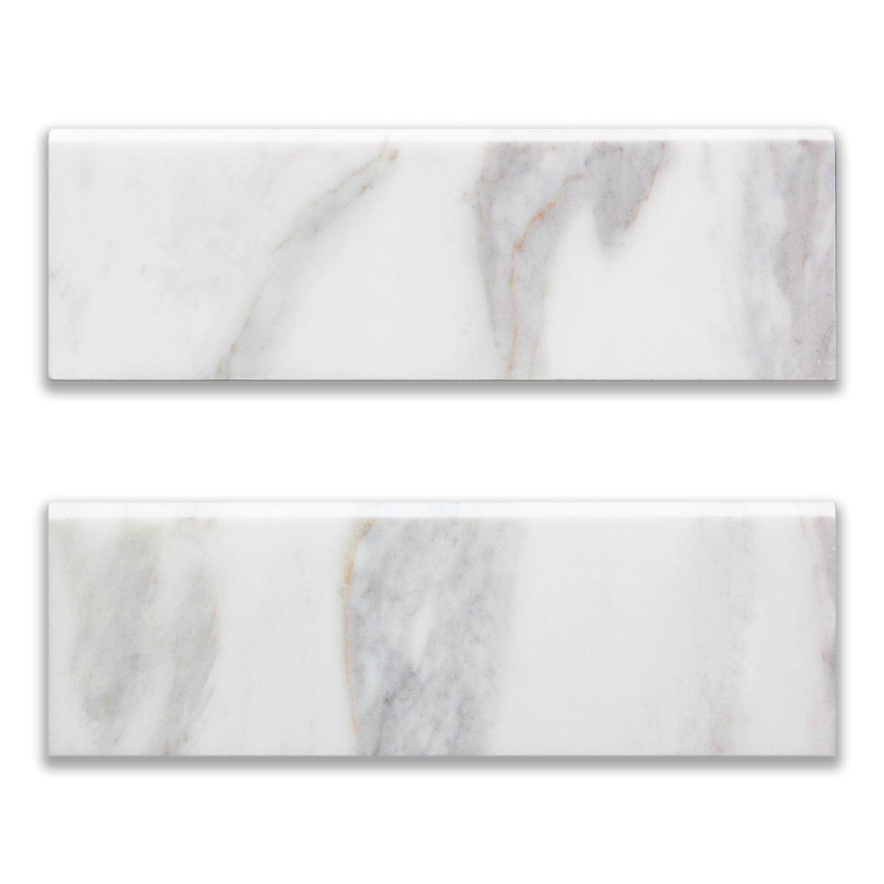 4x12 Calacatta Gold Italian Marble Bullnose Trim Tile Honed