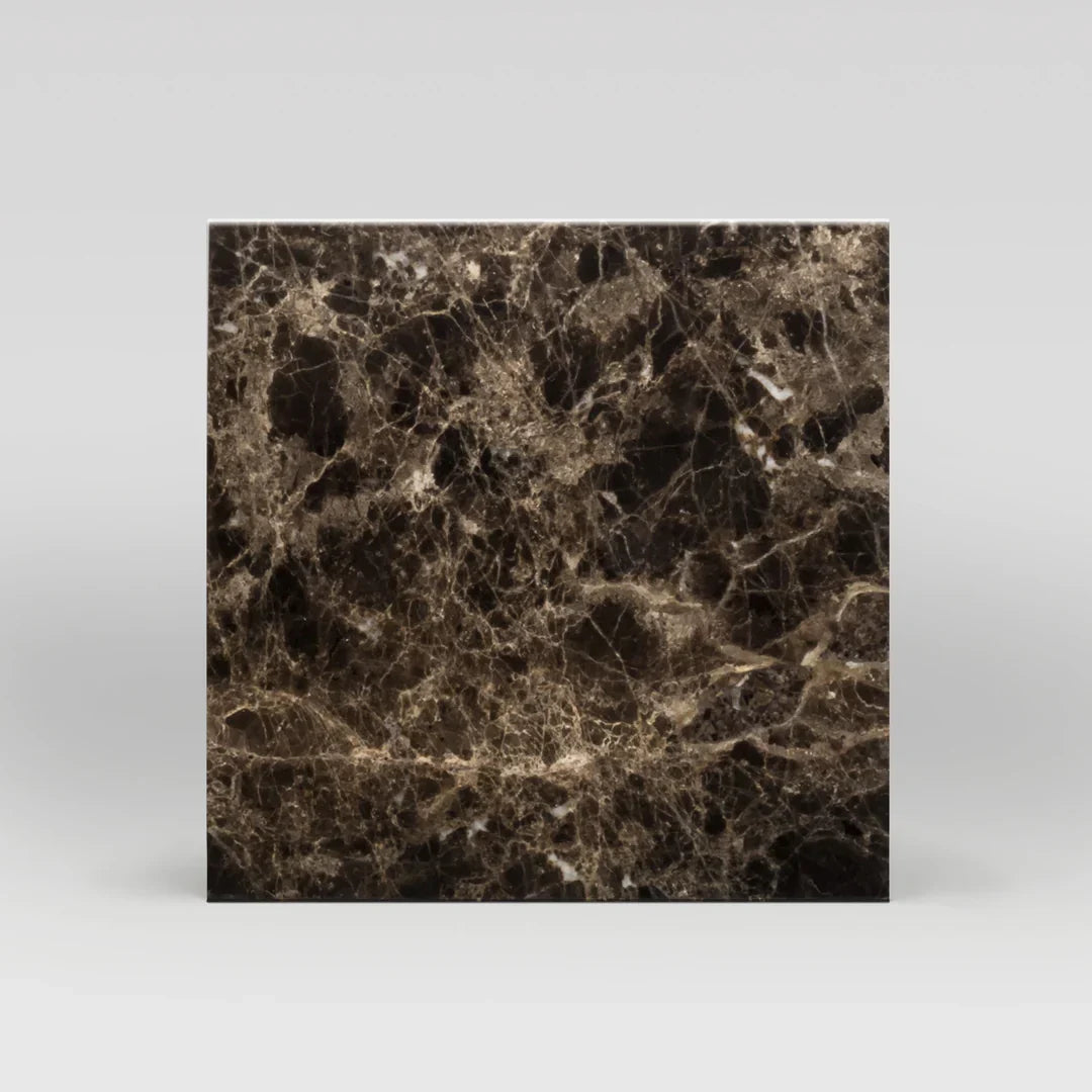 18x18 Iberian Emperador Dark Marble Floor & Wall Tile from Spain