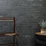 Mattonella Carbone 2.5X10 Glazed Porcelain Wall Tile