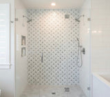 Thassos Green Marble Basketweave Mosaic Tile