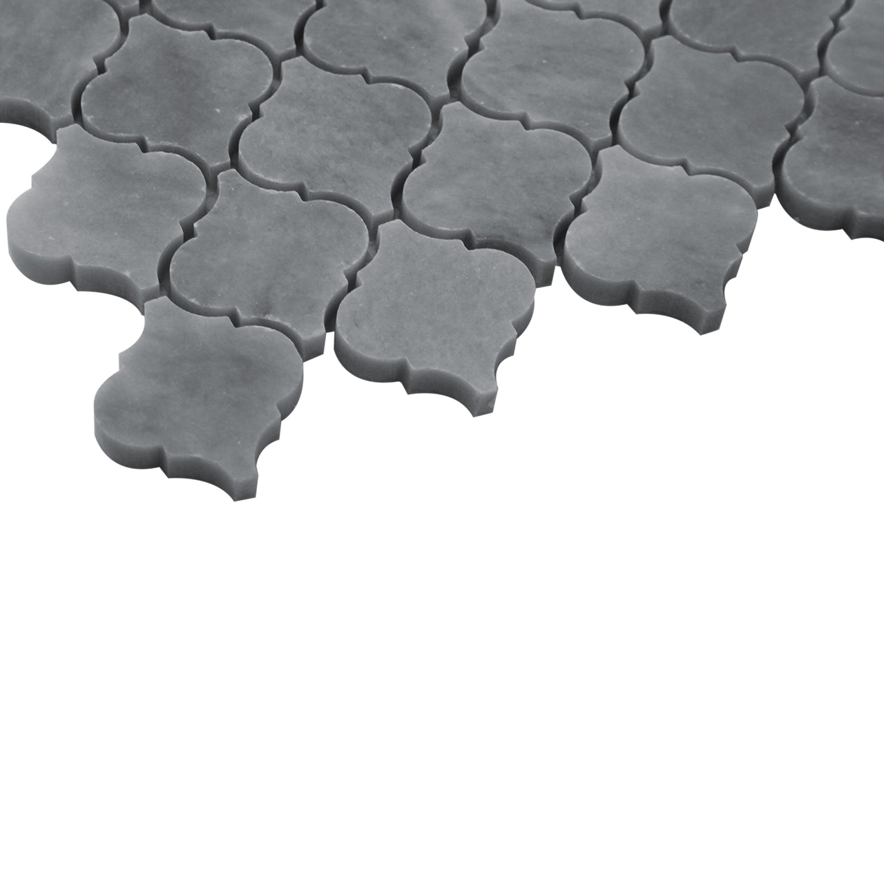 Bardiglio Gray Marble Mini Arabesque Baroque Lantern Mosaic Tile Honed
