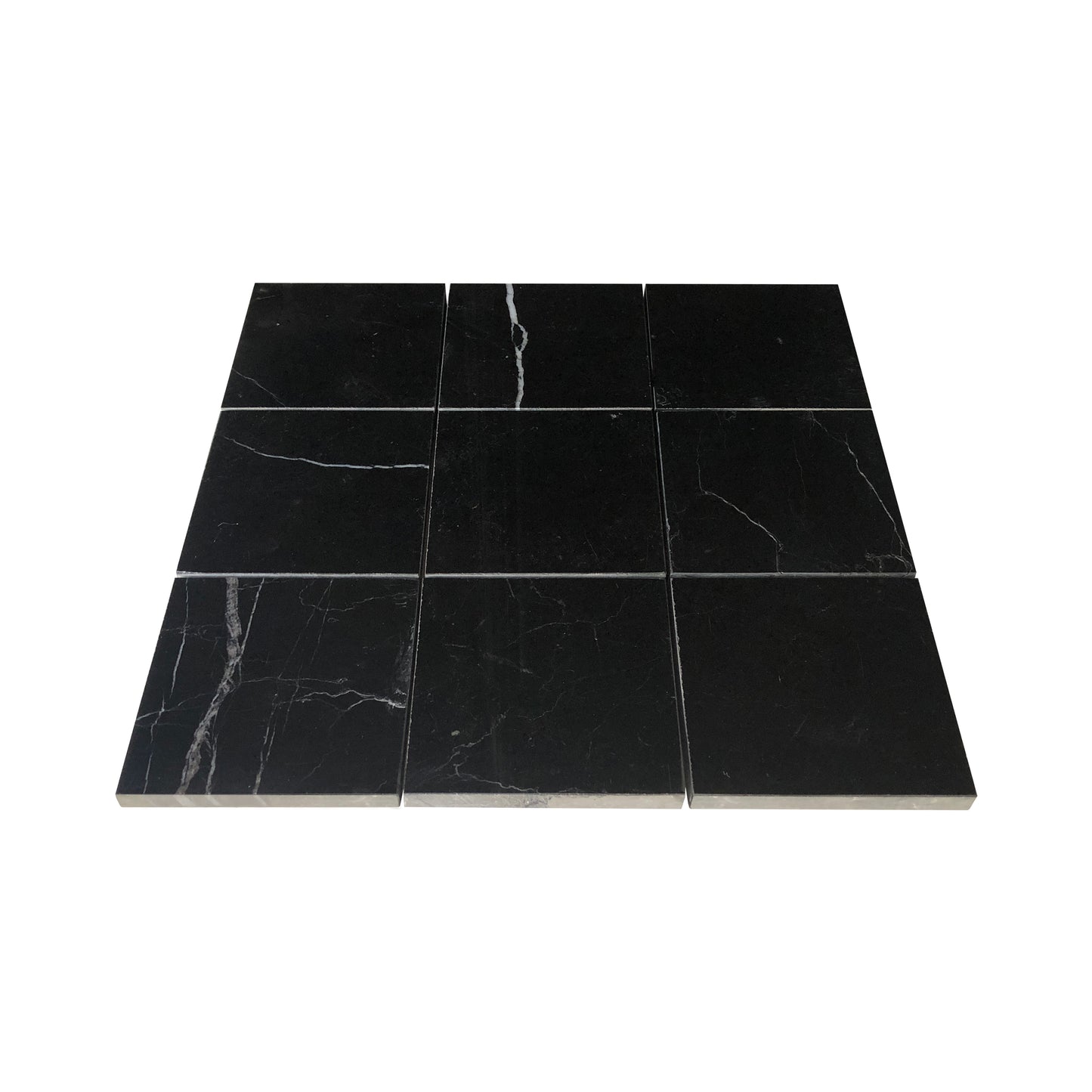Nero Marquina Black 4x4 Marble Tile Polished