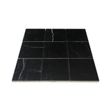 Nero Marquina Black 4x4 Marble Tile Polished
