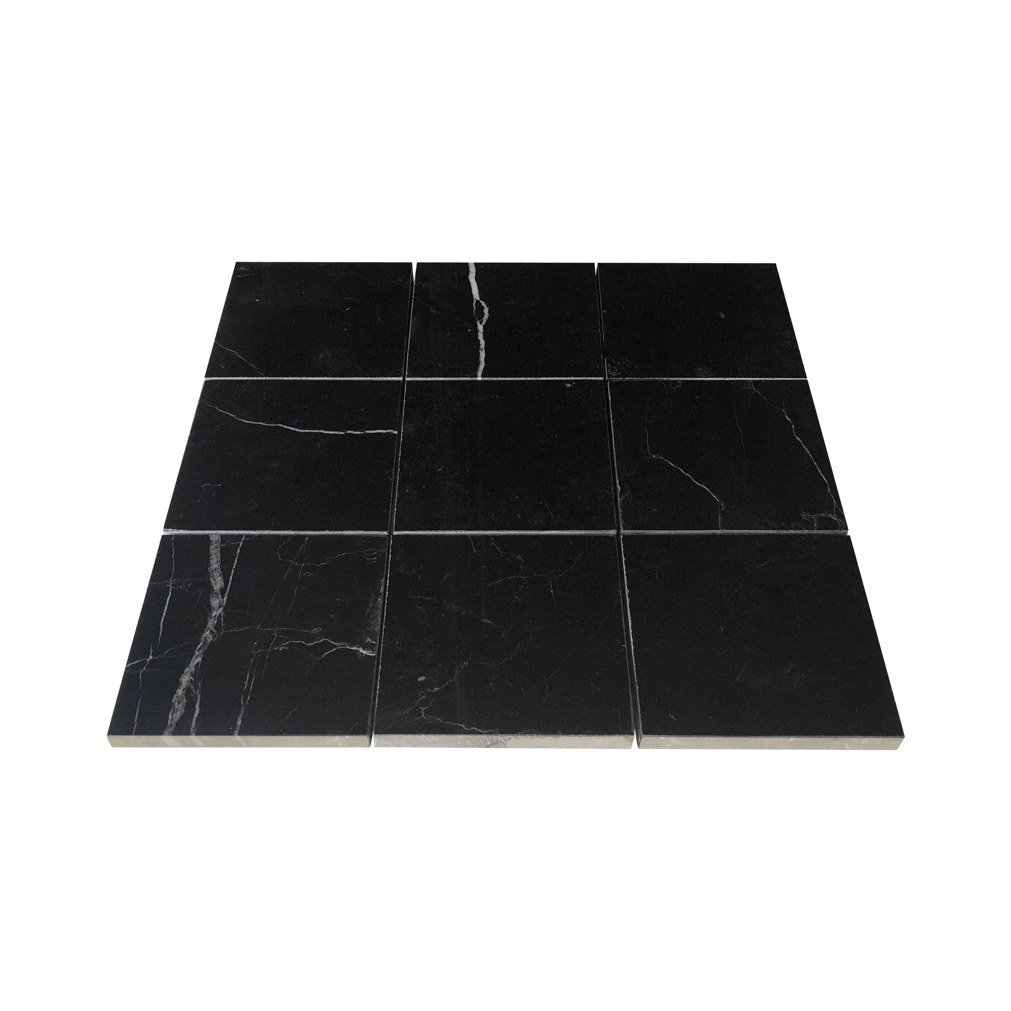 Nero Marquina Black 4x4 Marble Tile Polished