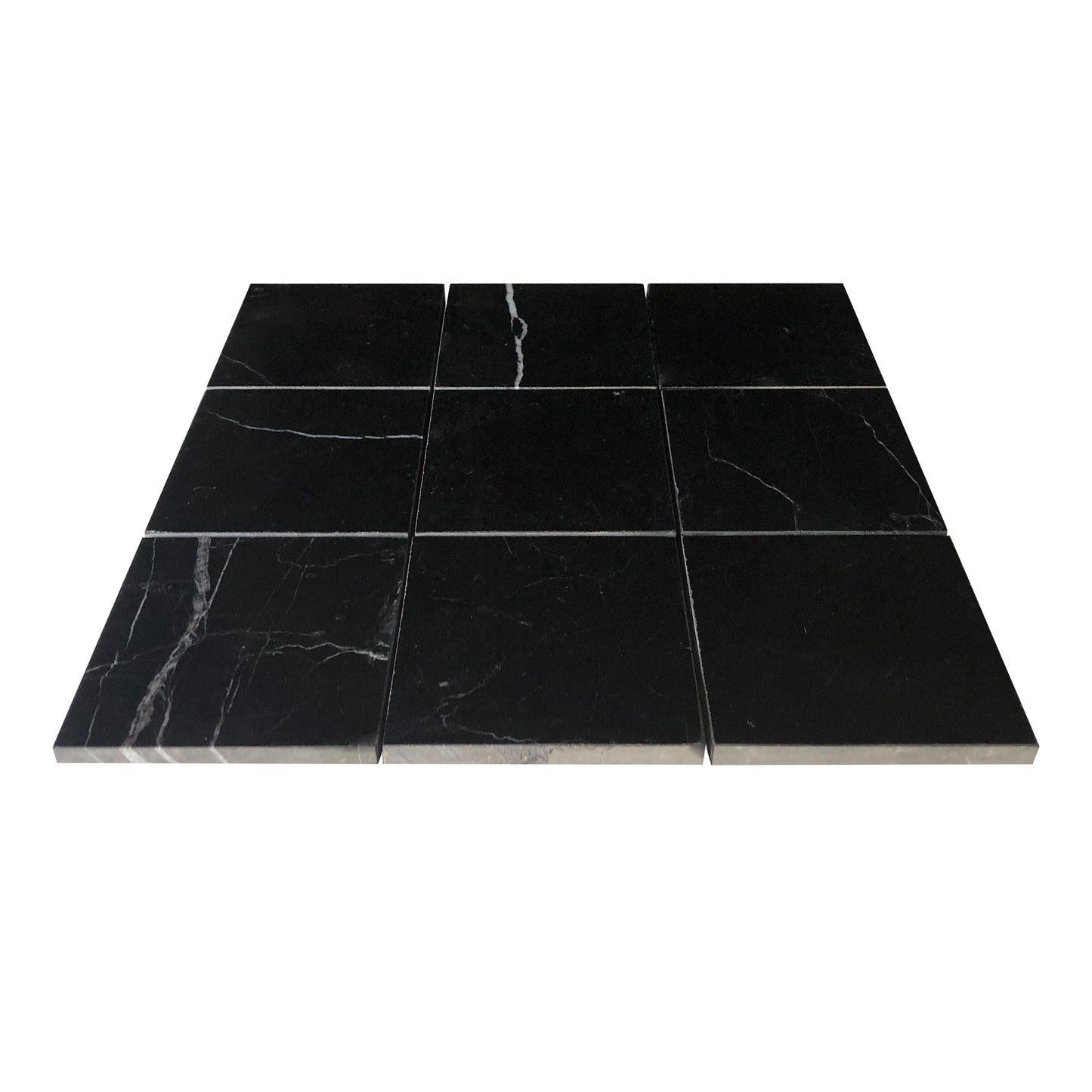 Nero Marquina Black 4x4 Marble Tile Honed