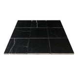 Nero Marquina Black 4x4 Marble Tile Honed