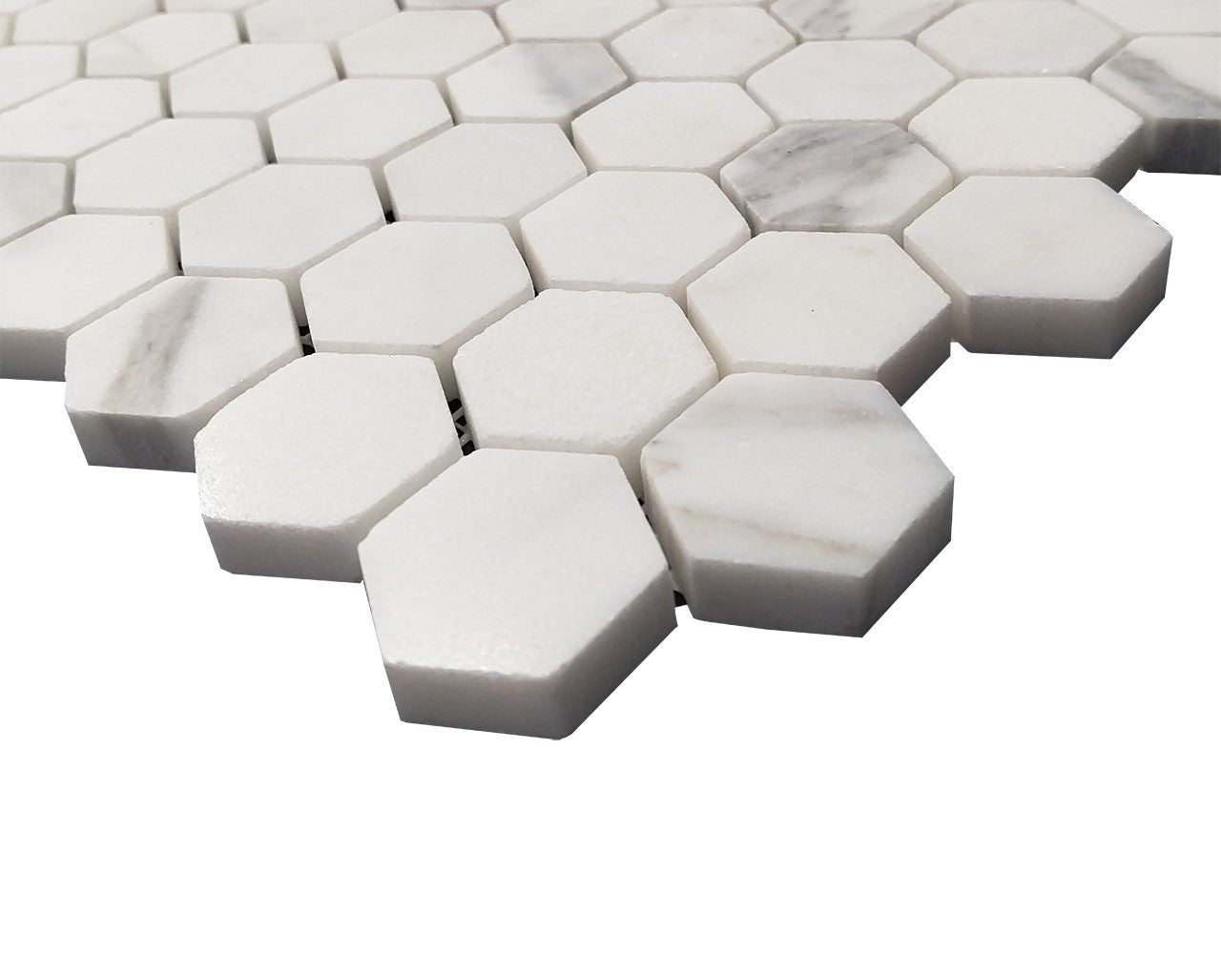 Calacatta Gold Italian Marble 1" Hexagon Mosaic Tile Polished
