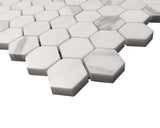 Calacatta Gold Italian Marble 1" Hexagon Mosaic Tile Honed