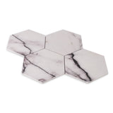 Lilac Marble 7" Hexagon Mosaic Tile Honed