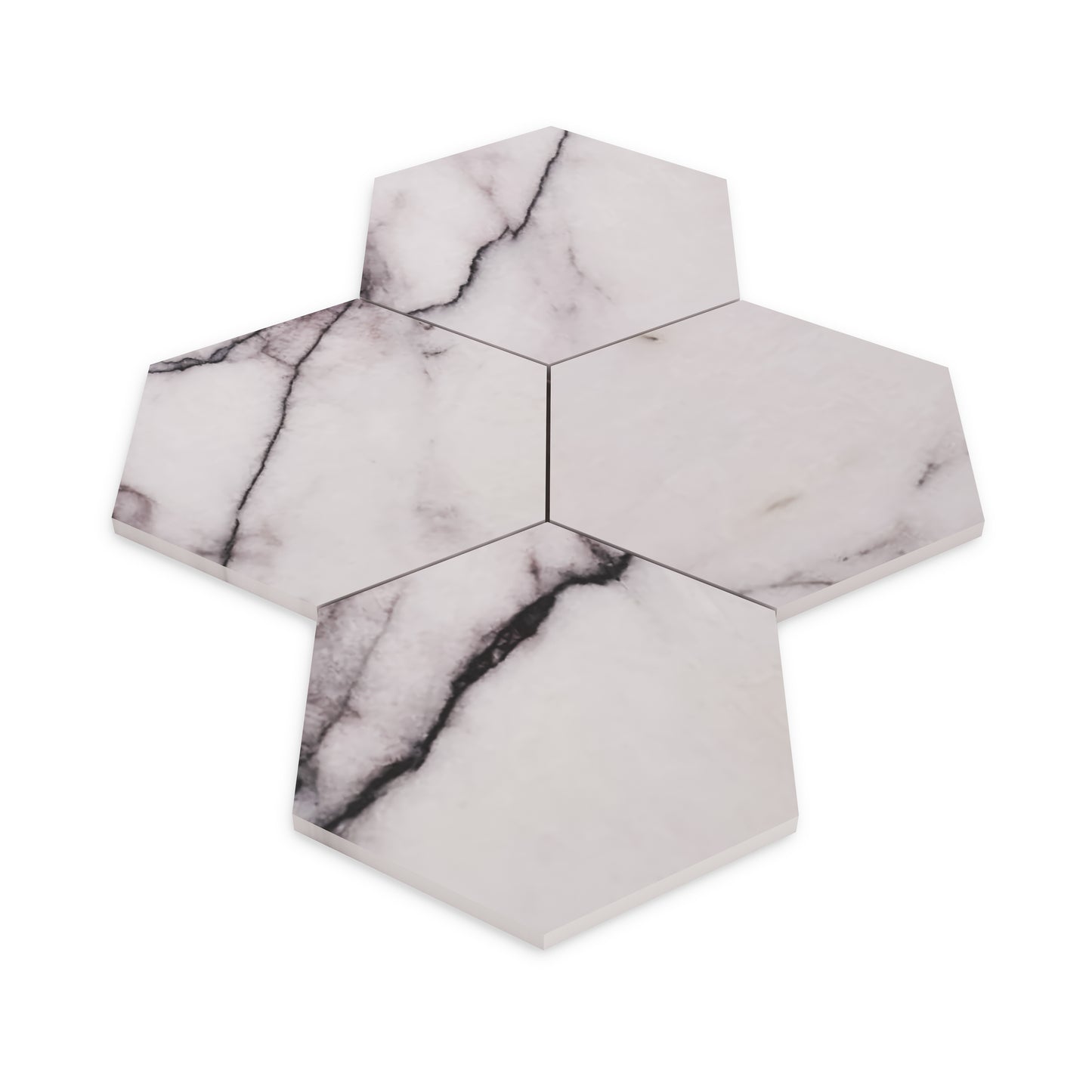 Lilac Marble 7" Hexagon Mosaic Tile Honed