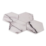 Lilac Marble 7" Hexagon Mosaic Tile Polished