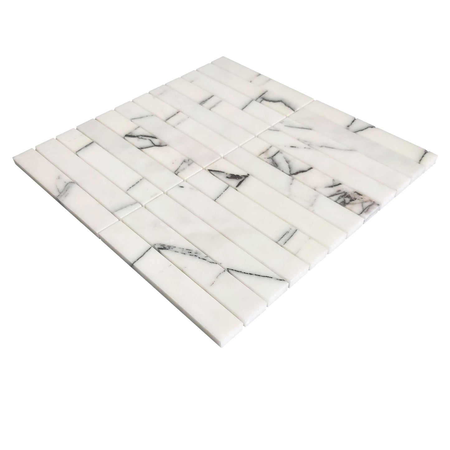 Lilac Marble 1x6 Stacked Mosaic Tile Polished